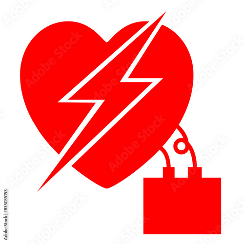 AED Automated External Defibrillator Symbol Sign, Vector Illustration, Isolate On White Background Label. EPS10