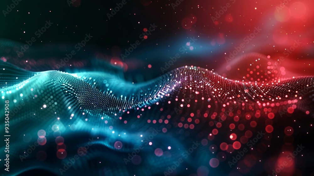 Abstract Blue and Red Glittering Wave Background Abstract Blue and Red Glittering Wave Background