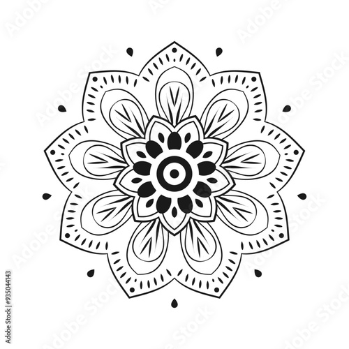 Beautiful Floral Mandala design, Creative ornamental decorative element in circle shape.
black mandala circles
Abstract mandala banners