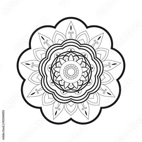 Beautiful Floral Mandala design, Creative ornamental decorative element in circle shape.
black mandala circles
Abstract mandala banners