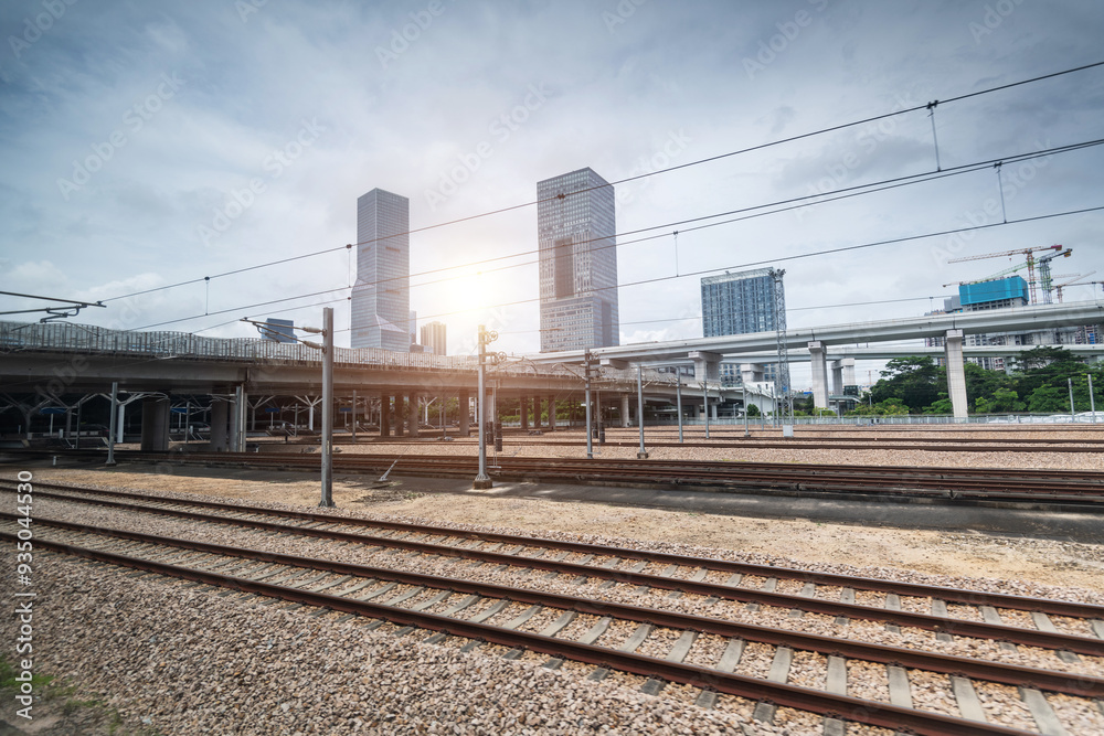 Landscape of empty railway track