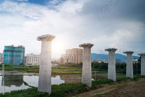 High overpass is under construction