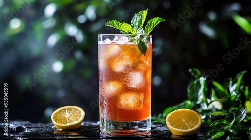 Refreshing Iced Tea with Lemon and Mint