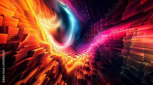 Abstract Digital Art with a Vibrant Color Palette and Geometric Shapes photo