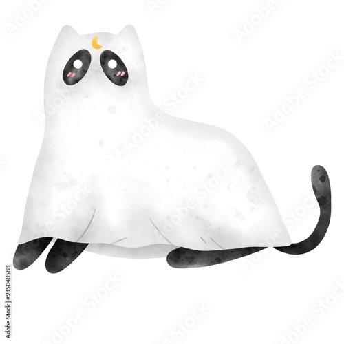 Cute Ghost Cat, Kitty, Halloween cat photo