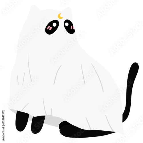 Cute Ghost Cat, Kitty, Halloween cat photo