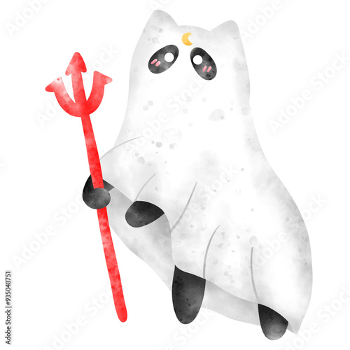 Cute Ghost Cat, Kitty, Halloween cat photo