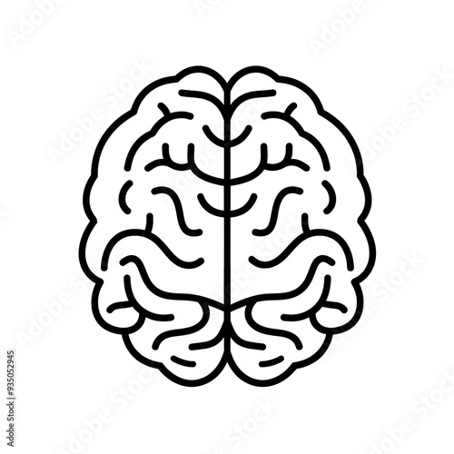 Human brain icon in line style