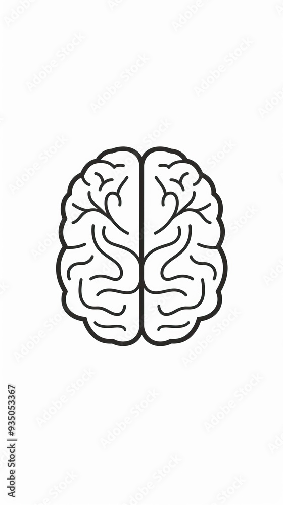 Human brain icon in line style Human brain icon in line style