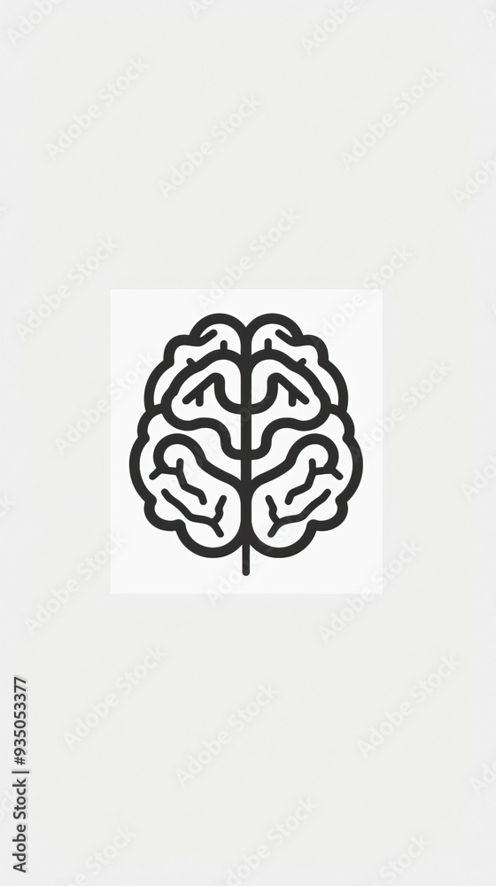 Human brain icon in line style Human brain icon in line style