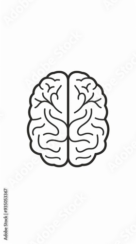 Human brain icon in line style