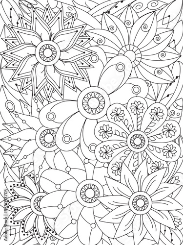 flowers Coloring Book Pages flowers for Relaxation and Stress Relief on Flowers Patterns