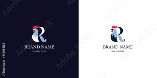Rooster logo design vector. Rooster logo template. Rooster symbol.