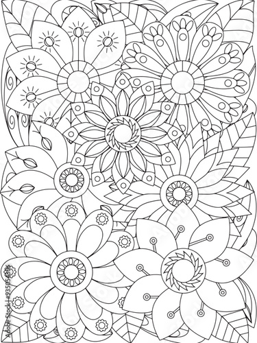flowers Coloring Book Pages flowers for Relaxation and Stress Relief on Flowers Patterns