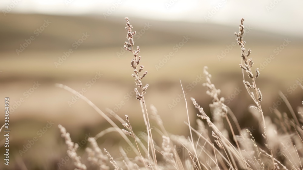a field with grass in the foreground and a hill with distant background a field with grass in the foreground and a hill with distant background