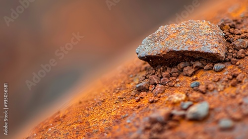  A rusted metal object atop another, both adorned with minor rusted specks photo