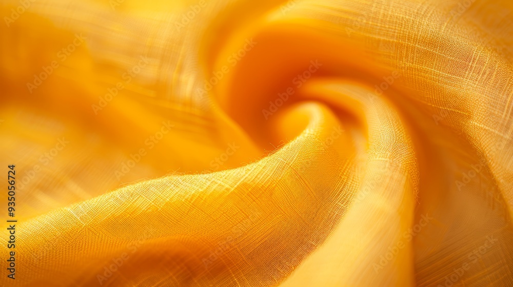  A tight shot of a yellow fabric with the upper and lower portions softly out of focus