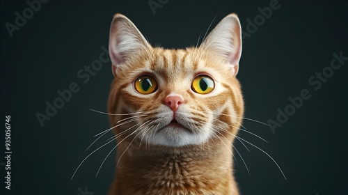 Startled Cat Reacts in Shock with Fur Standing on End Close up 3D Rendered Portrait