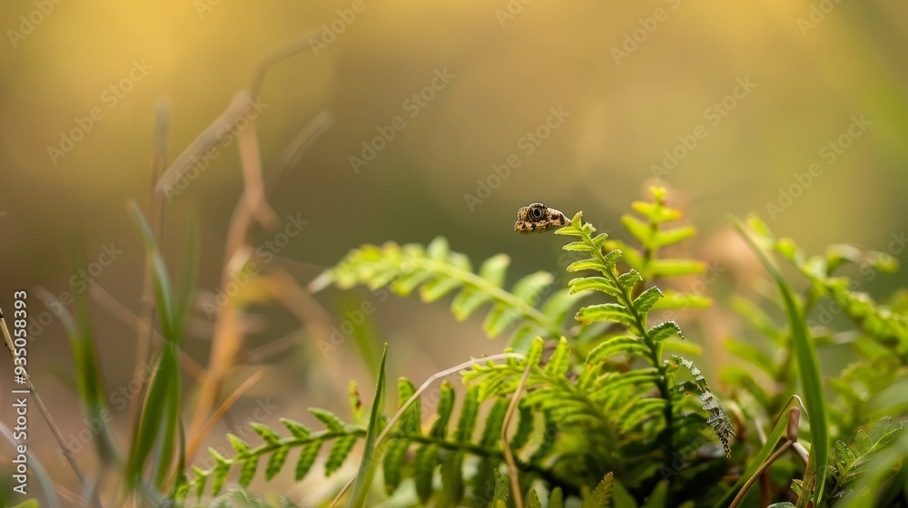 A bee hovering over a close-up of a flower, with a soft, blurred background of plant foliage A bee hovering over a close-up of a flower, with a soft, blurred background of plant foliage