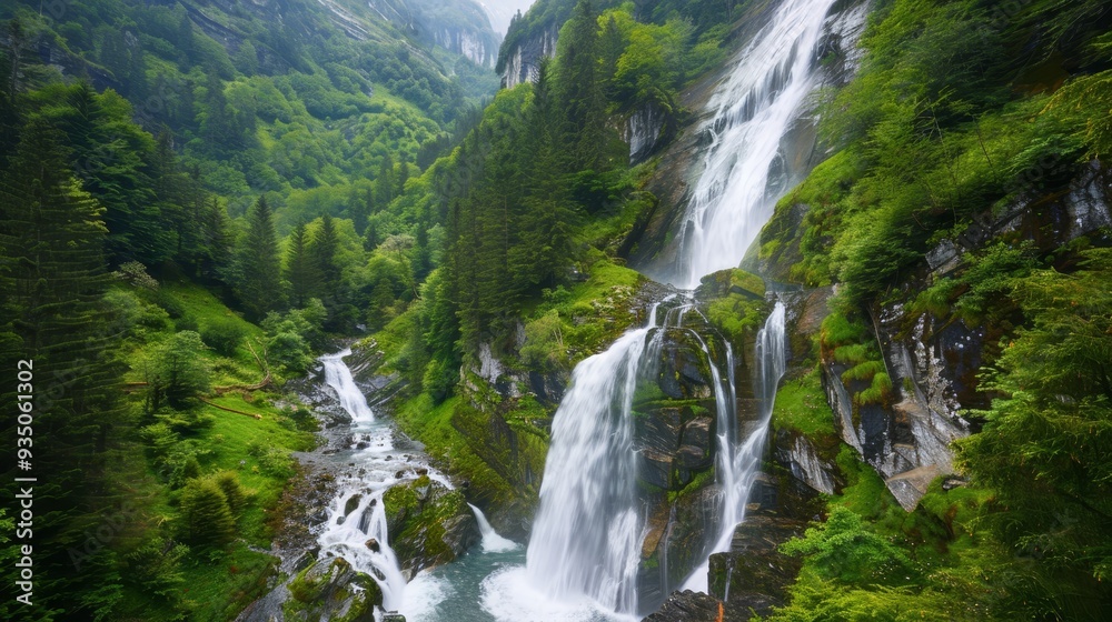 greenery of countless trees, river running through middle greenery of countless trees, river running through middle