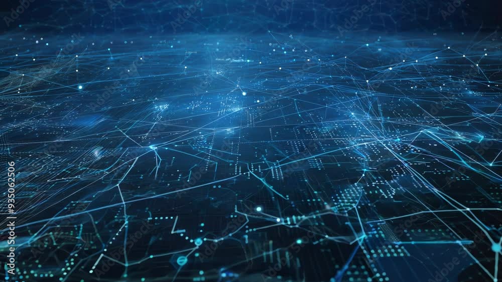 Futuristic digital background featuring intricate lines and connections, creating a sense of depth and technology.