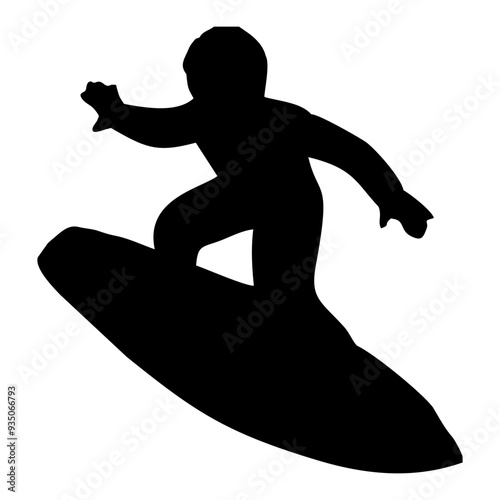 silhouette illustration of people playing water surfing