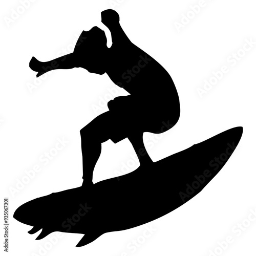 silhouette illustration of people playing water surfing