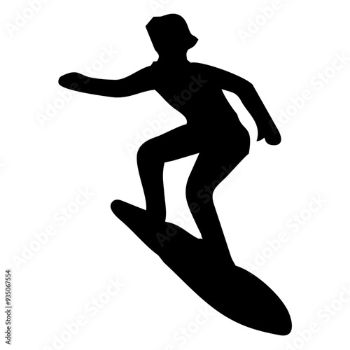 silhouette illustration of people playing water surfing