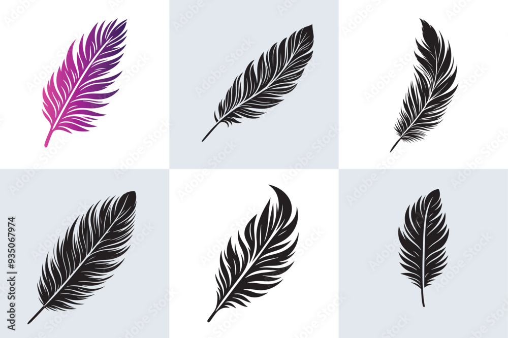 Feather vector set template Feather vector set template