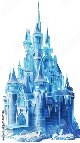 ice castle 3d illustration