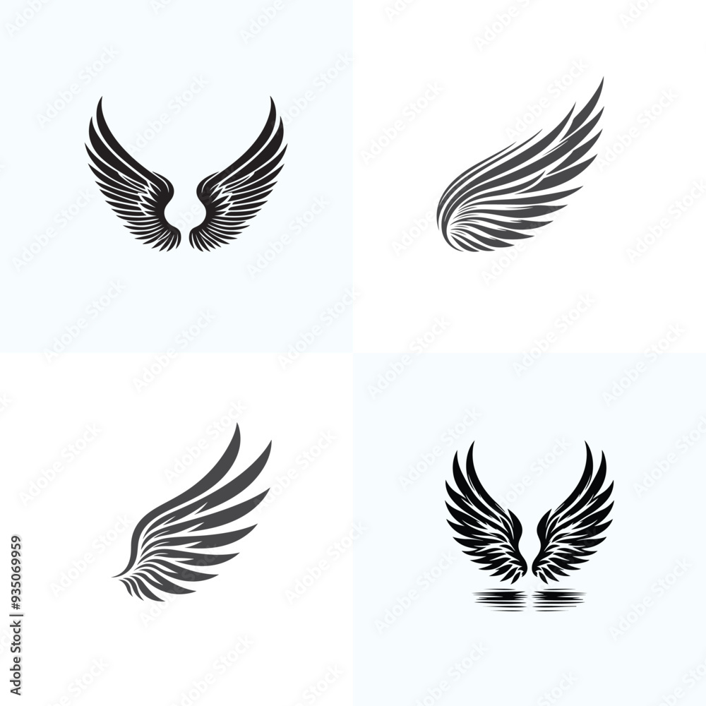 Obraz premium Vector wing set template