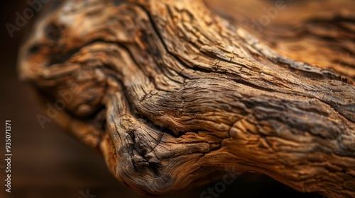  A tight shot of weathered wood resembling driftwood