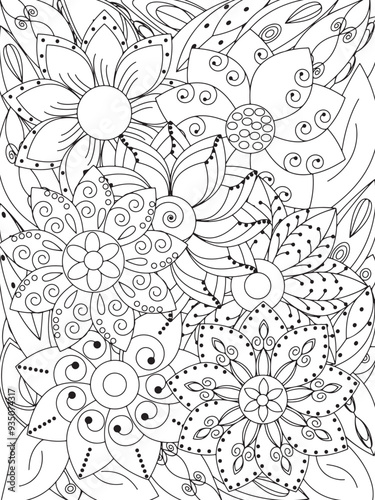 flowers Coloring Book Pages flowers for Relaxation and Stress Relief on Flowers Patterns