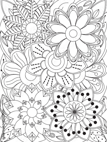 flowers Coloring Book Pages flowers for Relaxation and Stress Relief on Flowers Patterns