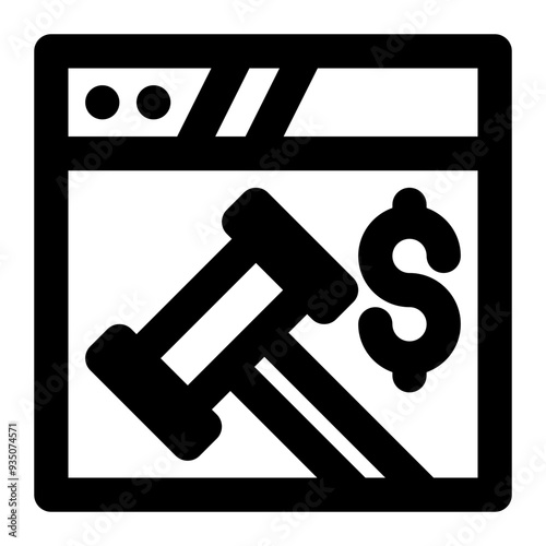 auction, web, website, bid, auction web, bidding outline icon