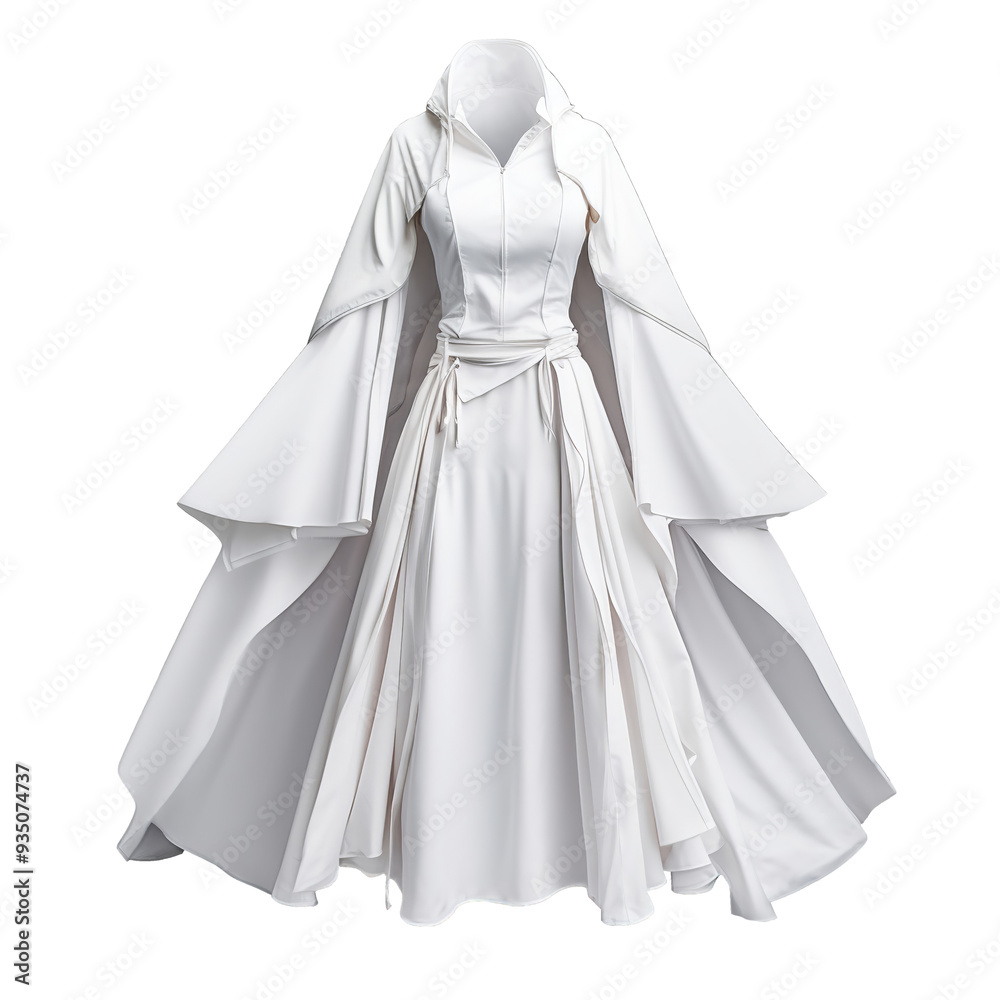 Costumes in a classic white color, on isolated transparent background Costumes in a classic white color, on isolated transparent background