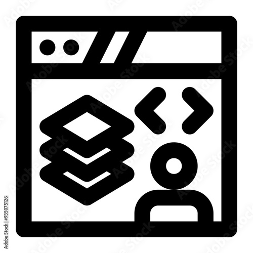 full stack, developer, web developer, web programmer, website, webmaster outline icon