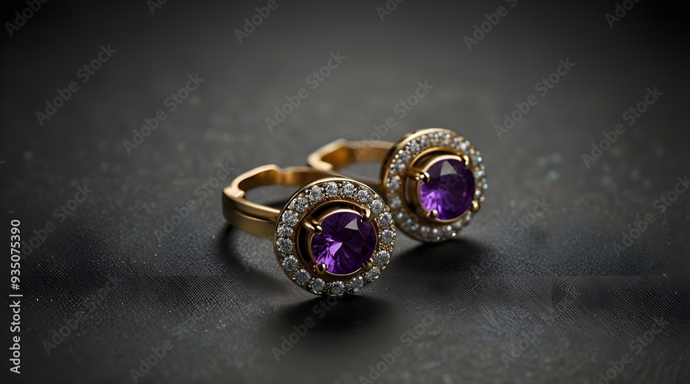 Pair of ear ring Creative style photo of ear rings.generative.ai Pair of ear ring Creative style photo of ear rings.generative.ai