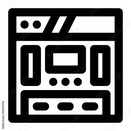 ui design, ux design, user interface, front end, web development, wireframe outline icon