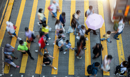 Photography People are walking on pedestrian crossing