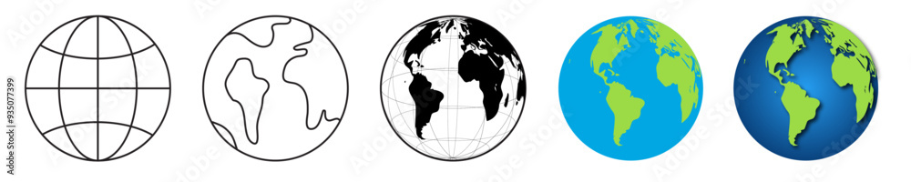 Naklejka premium set of earth icon. Web icon collection