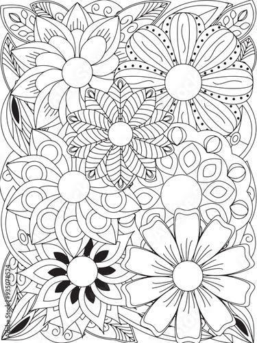 flowers Coloring Book Pages flowers for Relaxation and Stress Relief on Flowers Patterns