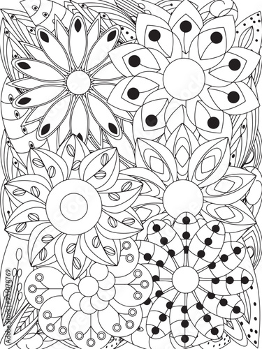 flowers Coloring Book Pages flowers for Relaxation and Stress Relief on Flowers Patterns