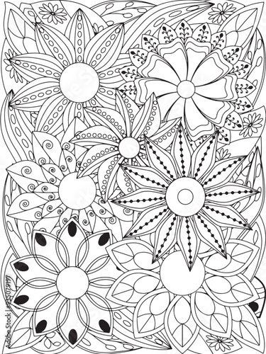 flowers Coloring Book Pages flowers for Relaxation and Stress Relief on Flowers Patterns