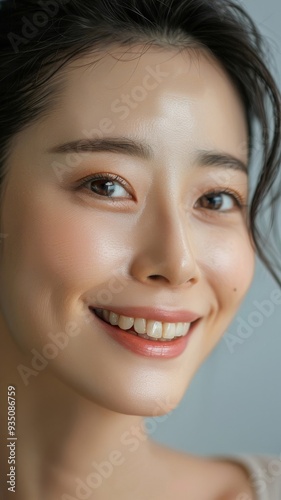 close up of a woman smiling