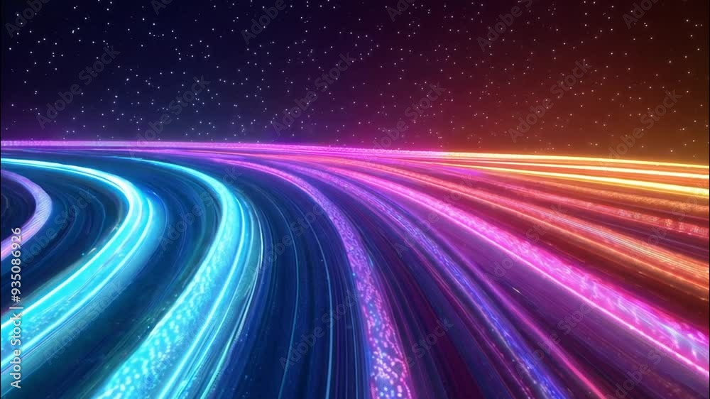 Abstract Cosmic Trails of Light in a Night Sky Abstract Cosmic Trails of Light in a Night Sky