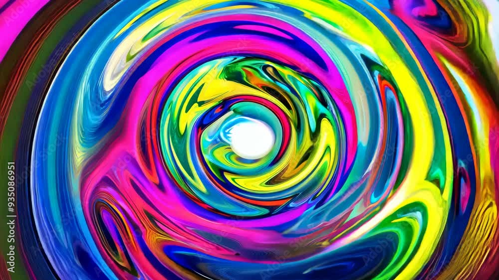 Vibrant swirling colors create a mesmerizing whirlpool effect in abstract art from a local art exhibit Vibrant swirling colors create a mesmerizing whirlpool effect in abstract art from a local art exhibit