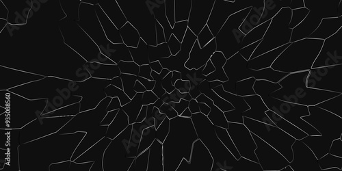 Black broken glass effect wall crack ceramic texture cracked vector format 