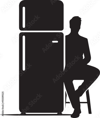 Refrigerators -Kitchen tool - Vector of refrigerator - Silhouette of kitchen assicers