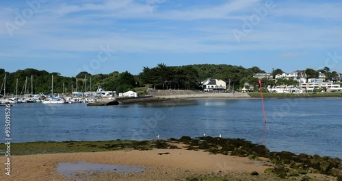 The Laita river, view to le Pouldu from Guidel side, Finistere department, Brittany in France photo